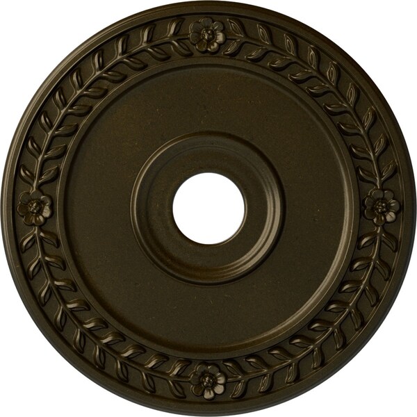 Ekena Millwork Wreath Ceiling Medallion (Fits Canopies up to 6"), 21 1/8"OD x 3 5/8"ID x 7/8"P, Green Gold CM21WRGGS - main